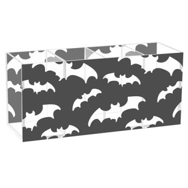 Imagem de TSENQUE Porta-canetas de mesa de acrílico preto e branco personalizado, organizador de canetas, organizador de canetas, copo de lápis, organizador de mesa estético