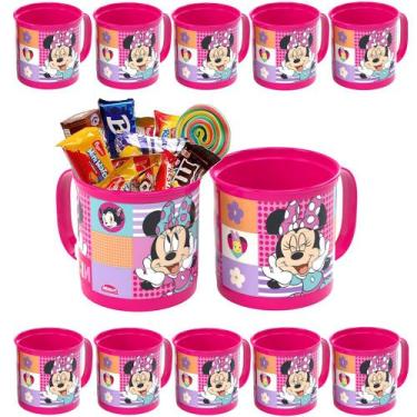 Imagem de 10 Canecas Divertida Minnie Rosa Festa Infantil Lembrancinha - Plasuti