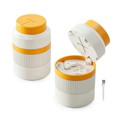 Imagem de Cortador de comprimidos 3 em 1, trituradores e divisores de comprimidos de 1/2 1/4 com lâmina afiada oculta de aço inoxidável e armazenamento para comprimidos pequenos ou grandes, triturador de