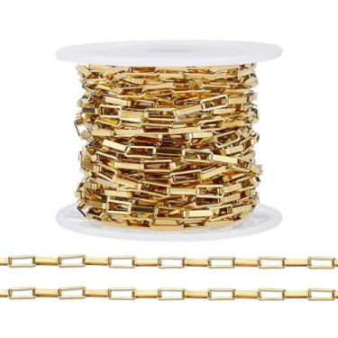 Imagem de PH PandaHall Corrente de elos redondos banhados a ouro 18 K com 3 mm de largura, corrente de joias, corrente quadrada para mulheres, homens, joias, colar, pulseira, tornozelo, suprimentos para