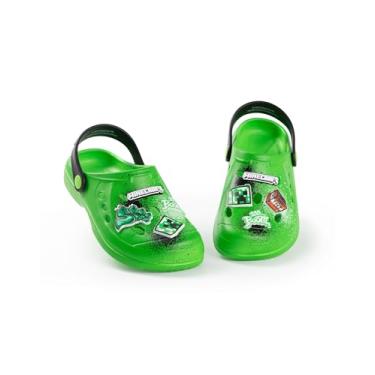Imagem de Minecraft Tamancos Creeper Green | Calçado de praia para meninos | Design de desenho animado TNT Boom | Estilo streetwear | Acessórios para jogos infantis | Tamancos confortáveis de salto plano para