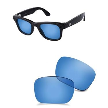 Imagem de AOZAN Lentes de reposição ANSI Z87.1 para óculos de sol RayBan Meta Wayfarer RW4006 50 mm, Azul de alta definição, RW4006 50mm