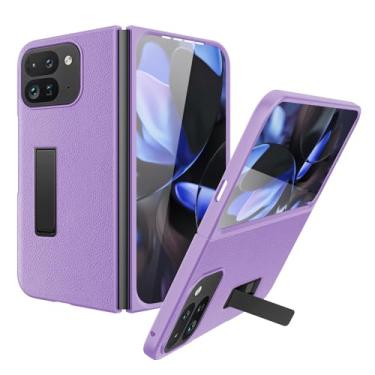 Imagem de Miimall Capas com suporte para Pixel 9 Pro, [suporte e proteção de dobradiça] [proteção com tudo incluído] Capa fosca resistente antichoque para Google Pixel 9 Pro, roxa
