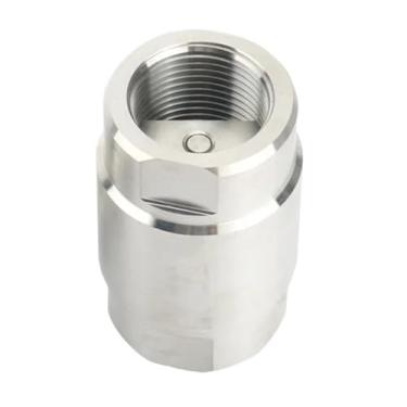 Imagem de Alta pressão 1/20.3 cm 1/10.2 cm 3/20.3 cm 1/5.1 cm 3/10.2 cm 2.5 cm BSP fêmea 304 válvula de retenção unidirecional óleo de água a vapor sem retorno (DN6-1l8)