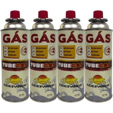 Imagem de Kit Guepardo Tube Gas AE1000 com 4 Cartuchos de Gás com Valvula de Seg