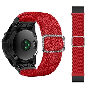 Imagem de AXPTI Pulseira de nylon de 22 de 26 mm para Garmin Fenix 6 6X Pro Fenix 7 7X 5 5X Plus 3HR Forerunner 935 945 Epix de liberação rápida (G, para Descent Mk2 Mk2i)