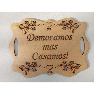 Imagem de Plaquinha de Casamento em Mdf 3mm placa casamento ESCOLHER NA ABA VARI