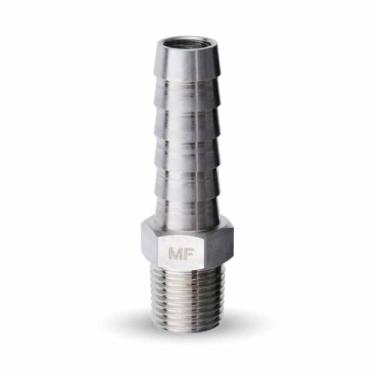 Imagem de MAACFLOW Conector adaptador de mangueira farpada MAACFLOW de aço inoxidável 1/20.3 cm macho NPT para 5/40.6 cm ID de mangueira farpada (pacote com 4)