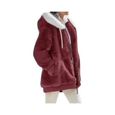 Imagem de Jaqueta Feminina De Cashmere Com Capuz, Moda Casual De Outono E Invern