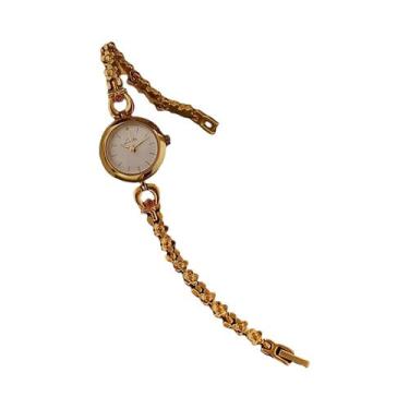 Imagem de Relógio Feminino Com Mostrador Dourado Em Forma De Flor 3D, Relógio De