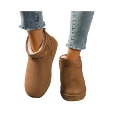 Imagem de Botas De Inverno Femininas plus Size De Pelúcia Grossa, Quentes E Conf
