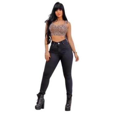 Imagem de Calça Jeans Feminina Skinny Preta - REF:3553V - Pthirillo, 38, Preto