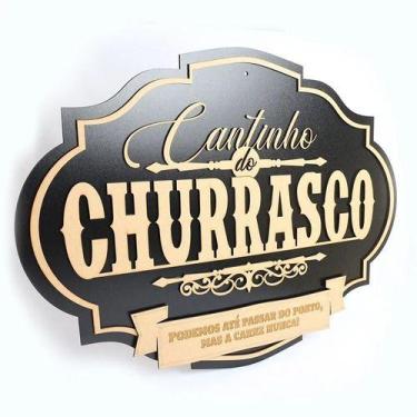 Imagem de Cantinho Do Churrasco Placa Decorativa Grande Mdf - Yper Criativo, Pre
