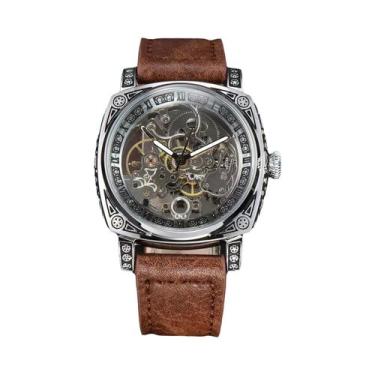 Imagem de Relógio Mecânico Automático Estilo Retrô Masculino À Prova D'Água Com 