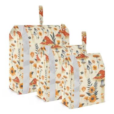 Imagem de xigua Cubos coloridos de embalagem de cogumelos para viagem, organizadores de bagagem leves, conjunto de viagem, à prova d'água, cubos de compressão para acessórios de viagem, 3 pacotes