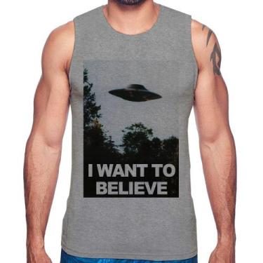 Imagem de Regata I Want To Believe - Foca na Moda, Cinza, G