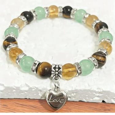 Imagem de Pulseiras de cristal para mulheres, contas de pedras preciosas naturais, pulseira com contas de cura, joia espiritual da sorte para ela