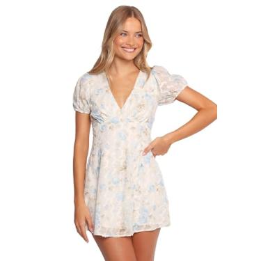 Imagem de Petal & Pup Vestido feminino Marisol azul creme floral, Floral azul creme, P