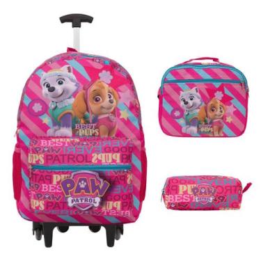 Imagem de Kit Mochila Escolar Feminina Rodinha Patrulha Canina Rosa - TOYS 2U