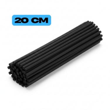 Imagem de Vareta de Fibra de Algodão para Difusor de Aromas 20Cmx3mm (Branca/Preta/Bege) Refil Absorvente para Aromatizador de Ambiente Máxima Perfume e Absorção (10, Preta)