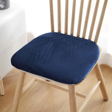 Imagem de Almofada De Assento De Cadeira De Veludo Quadrada Arredondada Almofada De Cadeira De Jantar Lavável Em Alimentos Almofada De Cadeira De Jantar Almofada De, Dark Brown, 40x42cm(16x17inch)