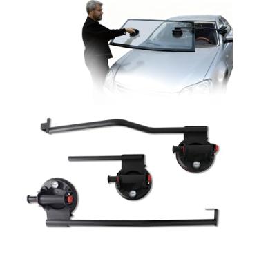 Imagem de Krysolad Ferramenta de instalação de para-brisa (mandril a vácuo com visor de pressão), ferramentas de remoção de vidro de para-brisa automática, suporte de ventosa para substituição de para-brisas de