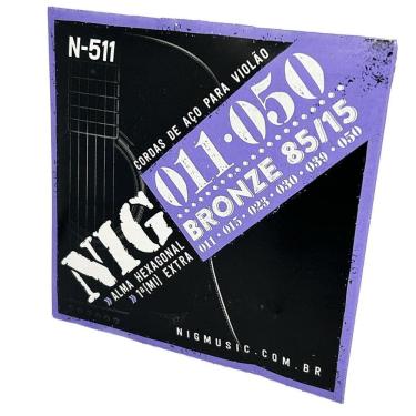 Imagem de Encordoamento 011 Aço Violão Tensão Light Nig N511 + Corda
