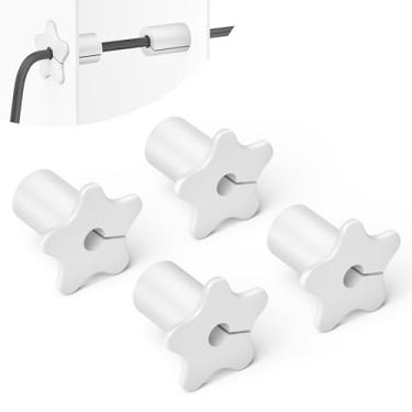 Imagem de 4 argolas de parede Starlink kit de roteamento de 5/20.3 cm para orifício de 16 mm de diâmetro, ilhós, à prova d'água, cabos Ethernet Starlink de 5/8 polegadas para organizar o cabo de proteção branco