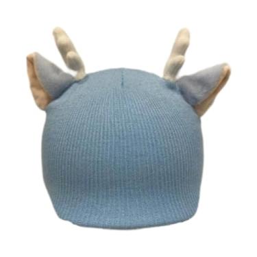 Imagem de UGPLM Capa para capacete de esqui, acessório fofo e criativo, protetor macio de tricô para gorro, acessório de inverno para skate, Orelhas de Rena Azuis