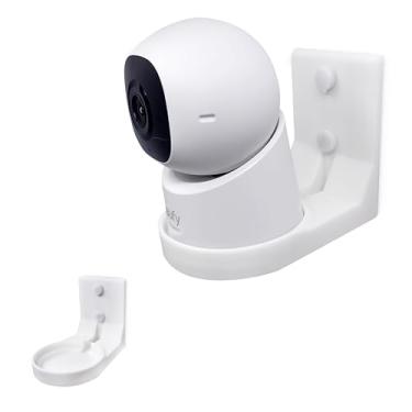 Imagem de Suporte de parede para câmeras de segurança Eufy Indoor C220 e E30 – Suporte de ajuste personalizado de fácil instalação com fita 3M e parafusos para montagem segura – Melhor ponto de vista e