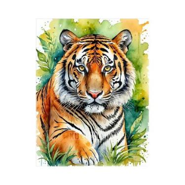 Imagem de Kit De Pintura Em Diamante De Animais Em Aquarela Eagle Raccoon, Mosai