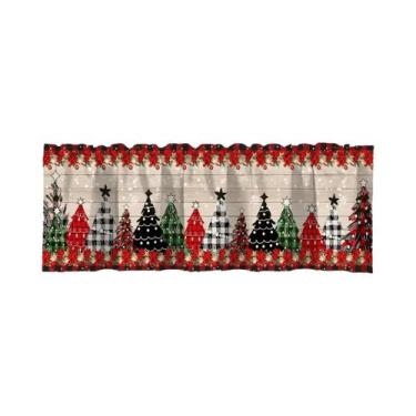Imagem de Cortinas Curtas De Natal Para Janela, Decorações Para Casa, Cozinha E 