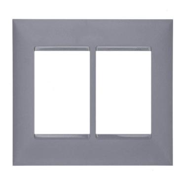 Imagem de Placa 4X4 3+3 Postos Pial Plus+ Legrand Cinza 618516Cz