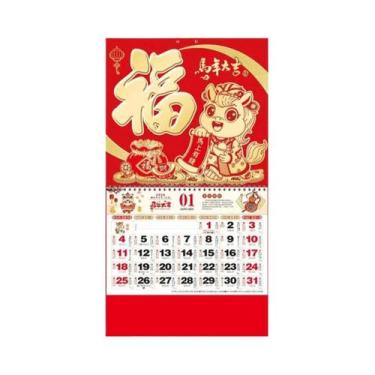 Imagem de Calendário De Parede Lunar Chinês 2026 Do Ano Do Cavalo Com Páginas De