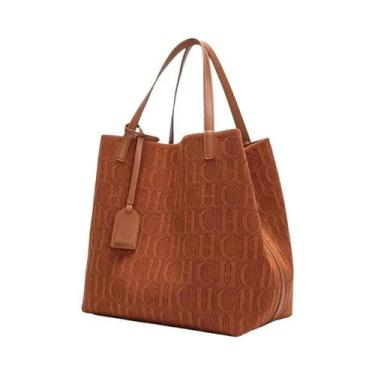 Imagem de Bolsa De Ombro Feminina De Grande Capacidade, Cor Sólida, Alta Qualida