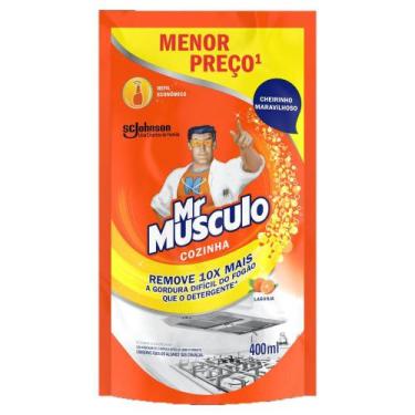 Imagem de Limpador Desengordurante Cozinha Laranja Mr Músculo Sachê 400ml Refil 