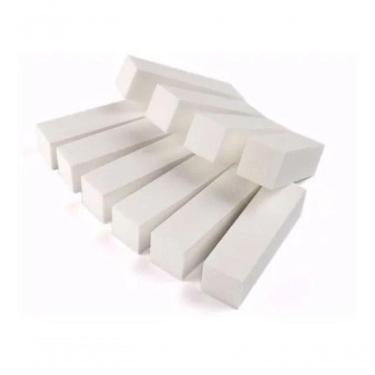 Imagem de Kit 100 Lixa Bloco Polidora Unhas Fecha Poros Branca