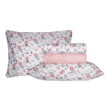 Imagem de Jogo de Cama Duplo Casal 4 Peças 140 Fios 250x220cm Catarina Realce Premium - Sultan