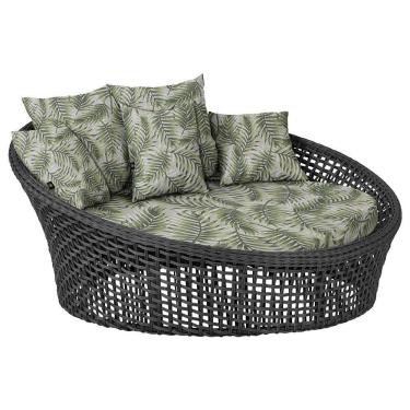 Imagem de Chaise Hungria Pintura Preta Corda Náutica E5 Trama Original Preto