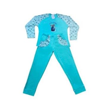 Imagem de Conjunto De Frio Pijama Feminino Victory Tecido Canelado Quentinho Estampado-Feminino