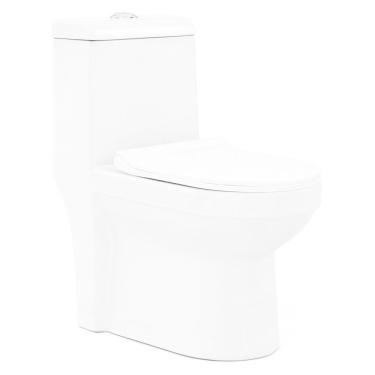 Imagem de Kit Vaso Sanitário Monobloco e Acessórios Modaza Acqua, 3 e 6 Litros, Branco