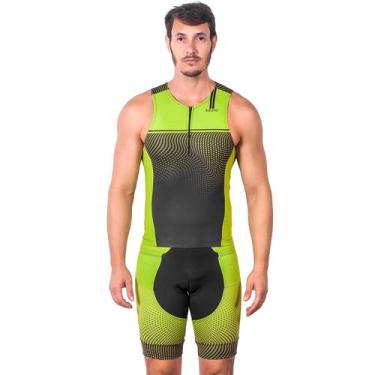 Imagem de Kit triathlon top sem mangas e bermuda elite fluor power uv 50+ kauna