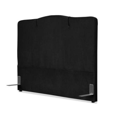Imagem de Cabeceira de Cama Box Viúva 128 cm Moscou Inspire House Suede Veludo P