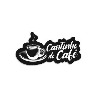 Imagem de Quadro Frase 35X17,5cm 3mm Cantinho do Café Decorativo Mdf - Decoraset