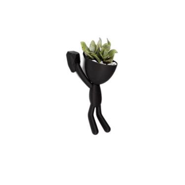 Imagem de Vasinho Para Decoração de Parede P - Bob Segurando - Galanta, Preto