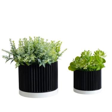 Imagem de Dupla Cachepot Cascata - Realce - Galanta, Preto, Branco