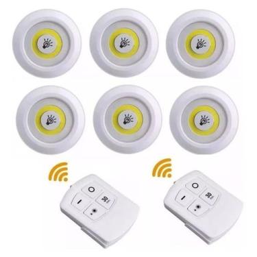 Imagem de Kit 6 Lampadas Spot Led Luminaria Controle Sem Fio Remoto 15w - InterP