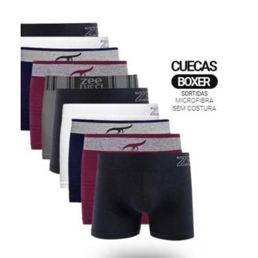 Imagem de Cueca Boxer Zee Rucci Sem Costura Modelos Variados Kit 5 Peças, G, Sor