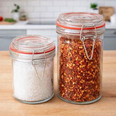 Imagem de Potes Hermético Mantimento Vidro Cozinha 750ml 300ml Kit 12pç