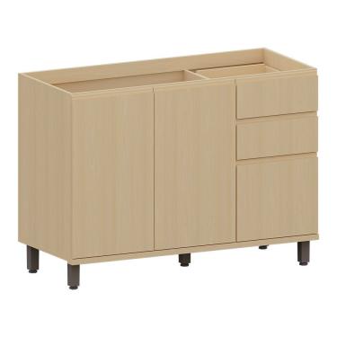 Imagem de Balcão De Cozinha Para Pia 100% Mdf 120cm Aura Luciane Móvei Carvalho